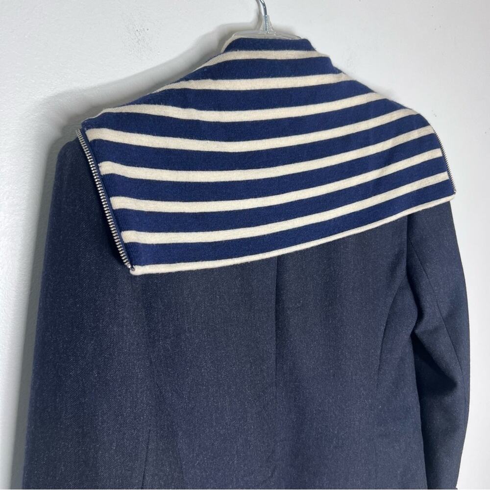 Veronica Beard Dickey Wool Blazer with Striped Insert Tailored Jacket Sz L/8 - Picture 10 of 14